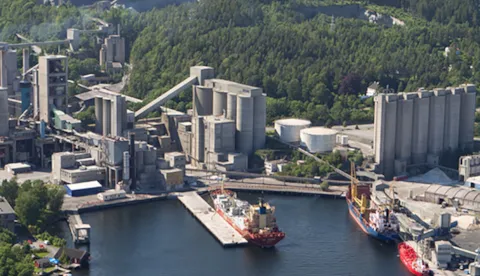 Norcem's cement plant in Brevik, Norway