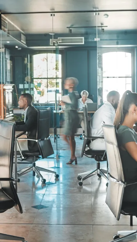 HSE and office workers blurry