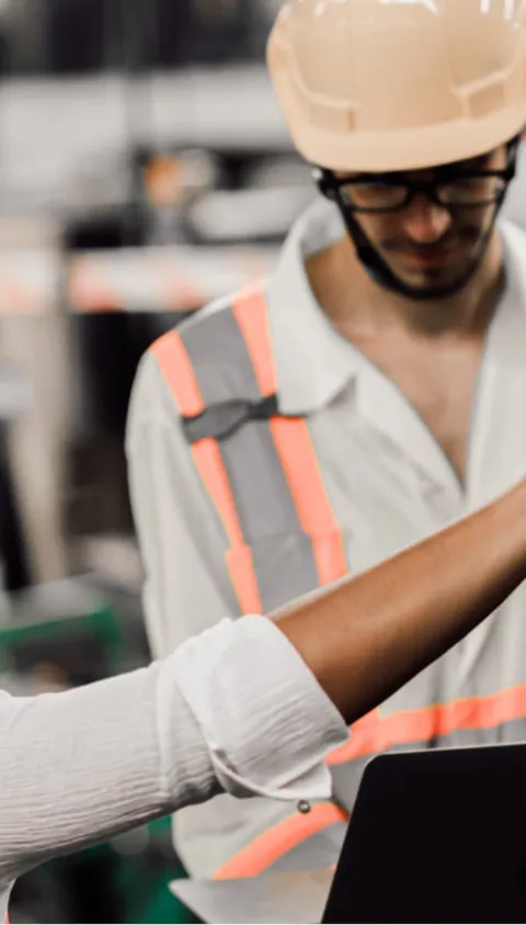 colleagues with high vis jackets and assess operational risk