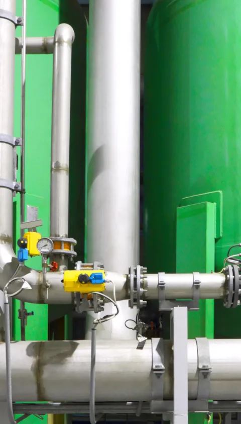 Workers in a refinery