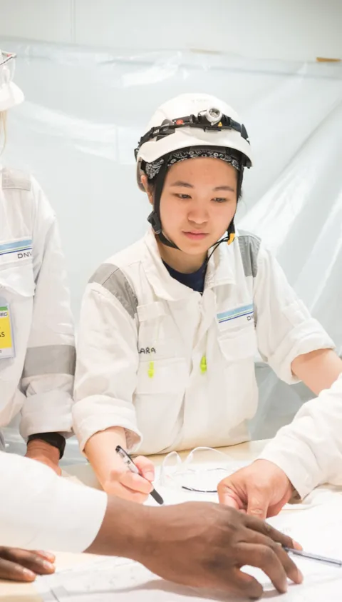 Surveyors on board an FPSO