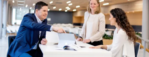 Meetings with colleagues and clients in the office