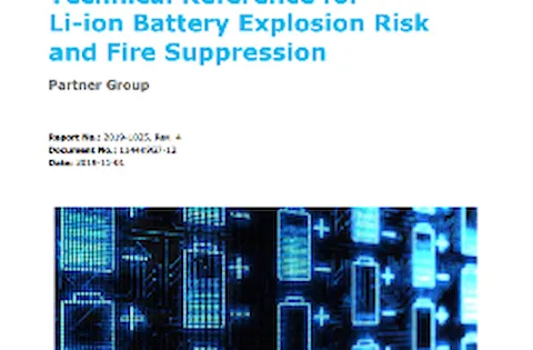 Technical Reference for Li-ion Battery Explosion Risk and Fire Suppression